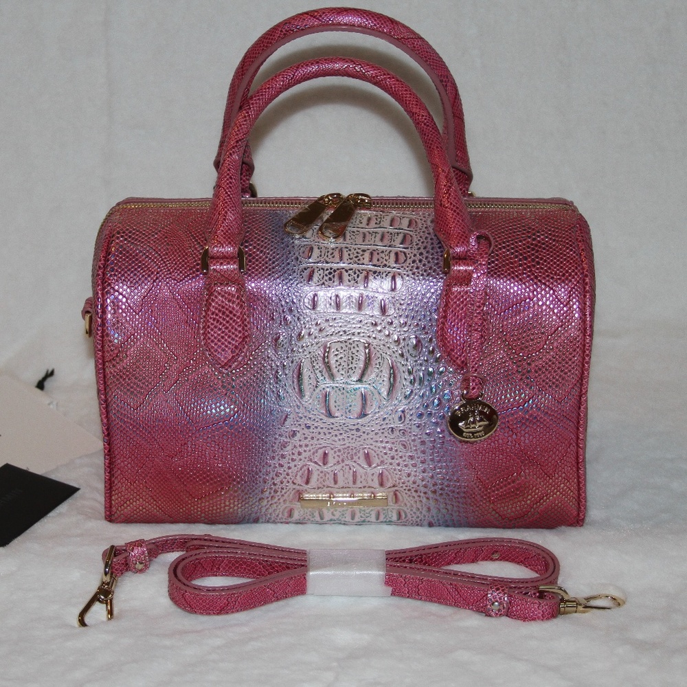 NWT BRAHMIN Stacy Satchel Multi Sundial Leather Purse Crossbody